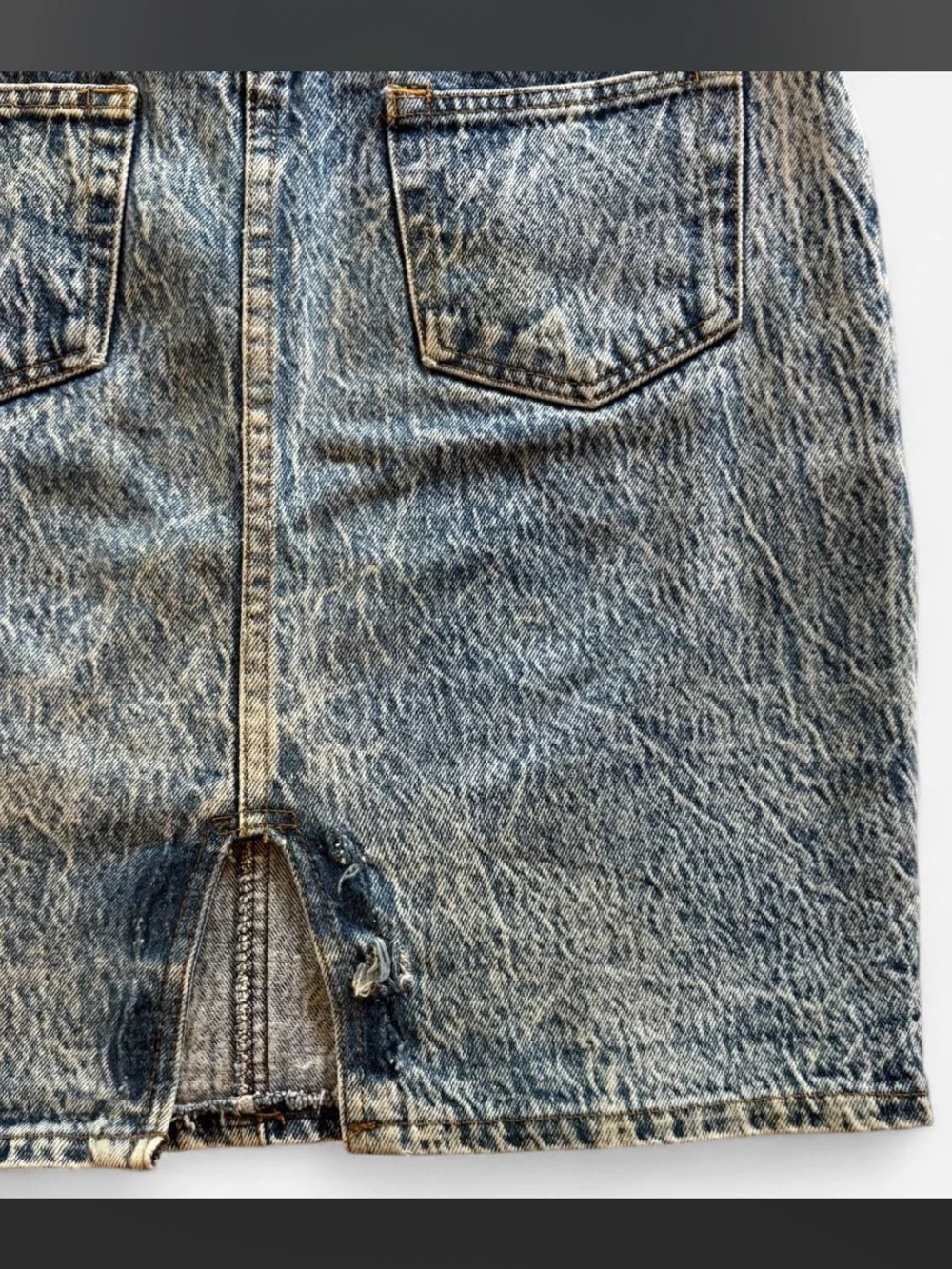 Vintage 80s Acid Wash Denim Midi Skirt <3